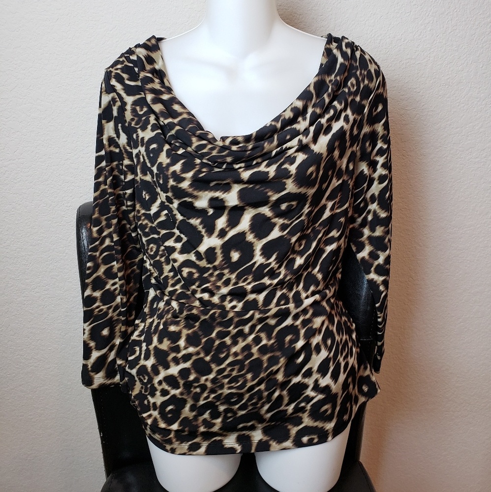 Calvin Klein Cowel Neck 3/4 sleeve top S